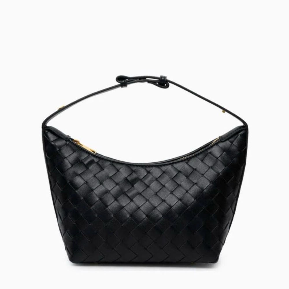 Black Woven Shoulder Bag